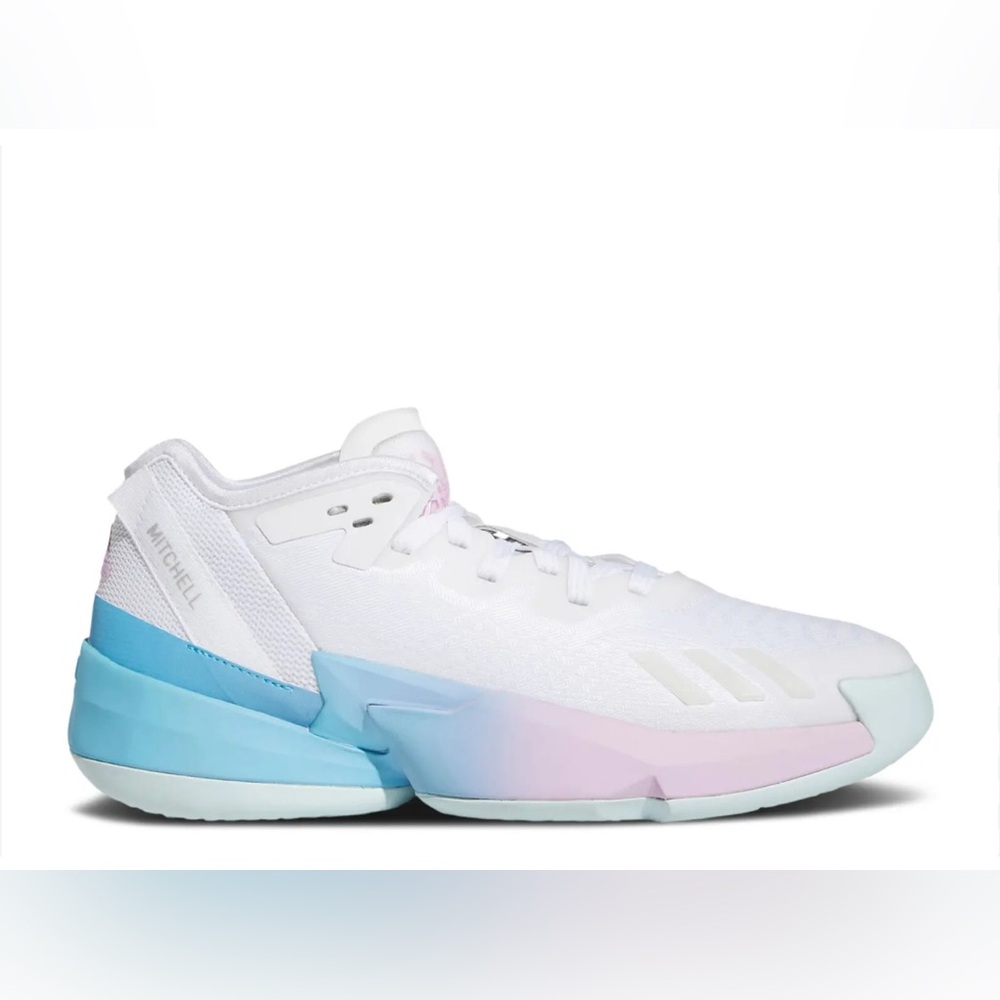 Adidas D.O.N. Girls basketball shoe in the Bliss Lilac and Almost Blue size 2